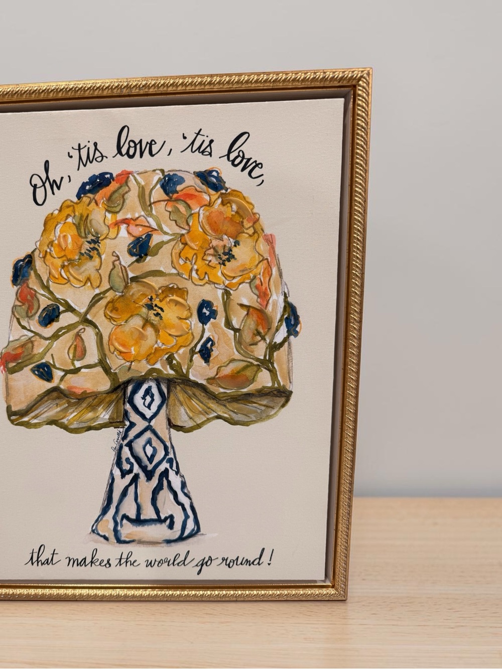 The Spring Shop Floral Mushroom Pairing - Yellow, Blue & Orange - Picture 3 of 4